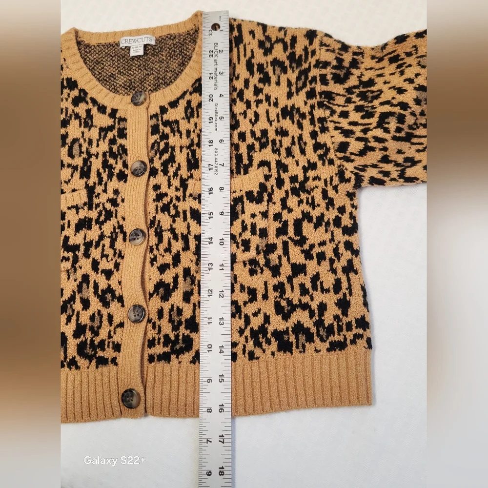 Crewcuts Girls Leopard Print Cardigan Size XL (12-13).  #E15 - Picture 11 of 12